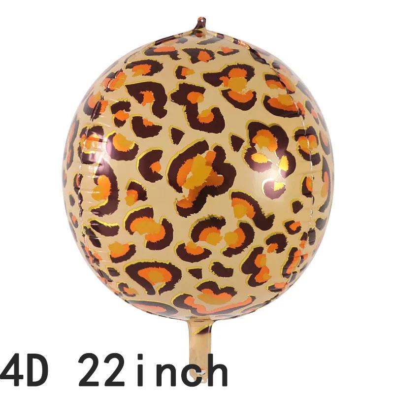 1 Pcs - 18-inch 4D Balloon - 18-inch Tropical Jungle Wildlife Balloon - Tiger, Leopard, Zebra Patterned Round Balloon Balloon