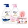 Dove Shower Gel & Scrub Combo with Bath Flower
