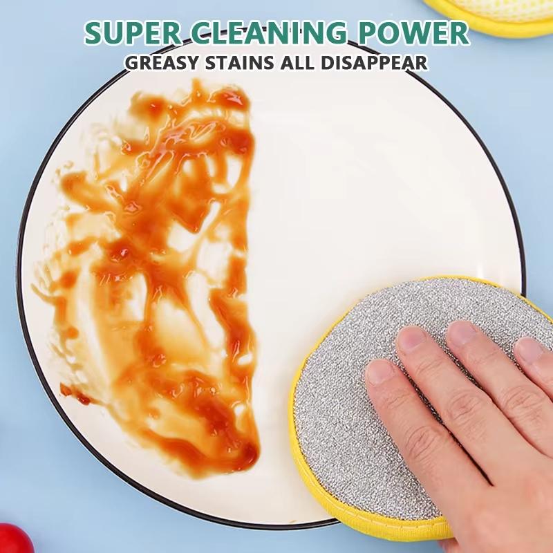 Dishwashing Sponge Non-stick Oil Dish Washing Magic Sponges Scouring Pads Kitchen Cleaning Tool Reusable Double Sided Dish Cloth