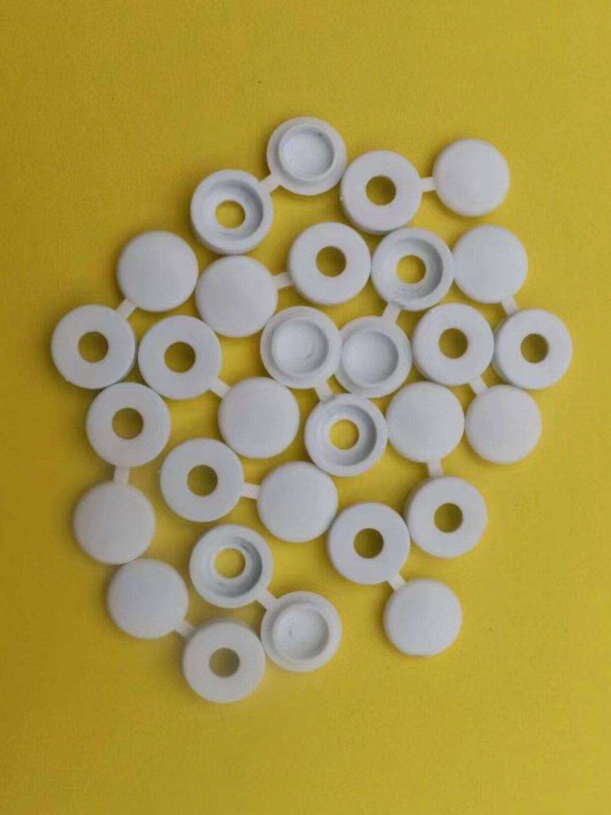 Decorative Integrated Screw Cap for Cabinets - PP Self-Tapping Screw Cover белый