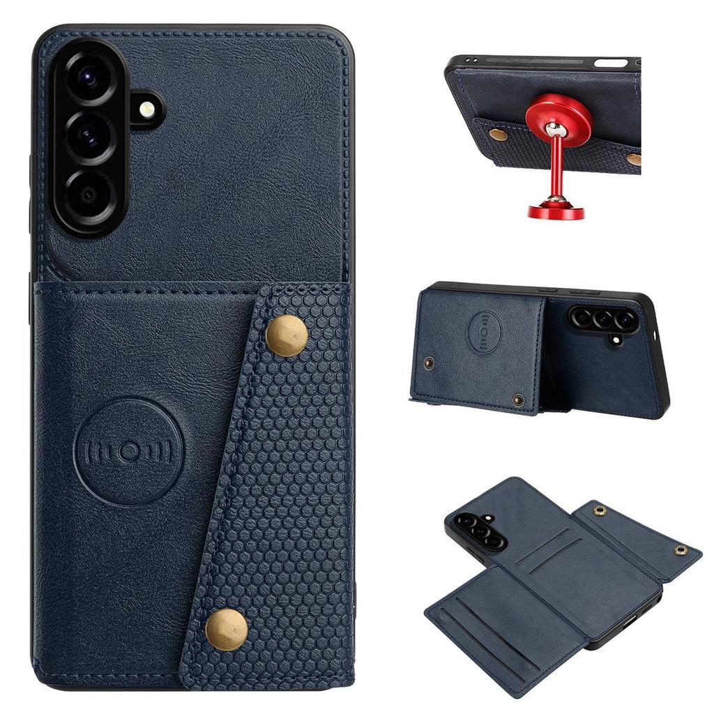 PU Leather Wallet Phone Case for Samsung Galaxy A56 5G,A55,A54,A37,A36,A35,A34,A26 Card Slots Dual Metal Button Shockproof Full‑Body Cover