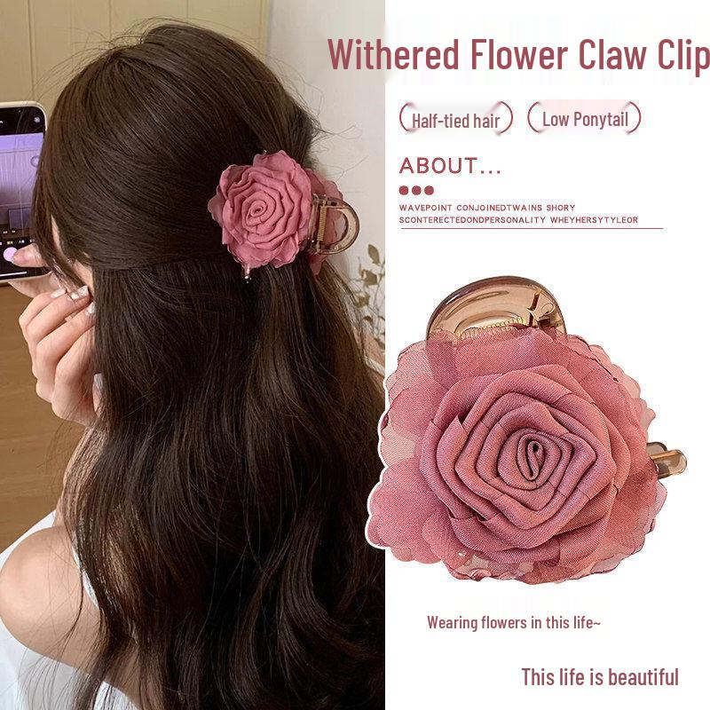 Elegant Large Hair Claw Clip for Thick Hair - High-End Korean Updo Shark Clip