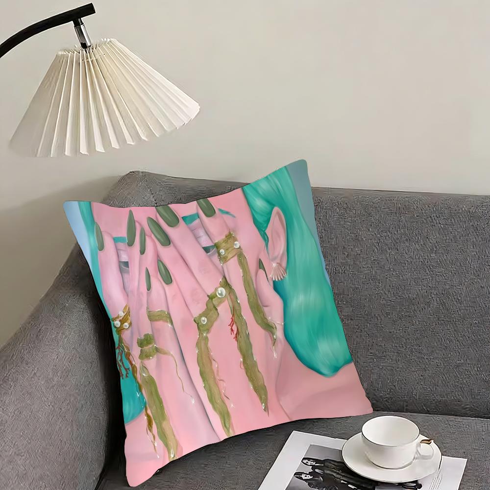 Works by Polish artist Monika Marchewka Cushion Cover Reversible Plush Pillow Cover – For car, sofa, bedroom, perfect as a gift.