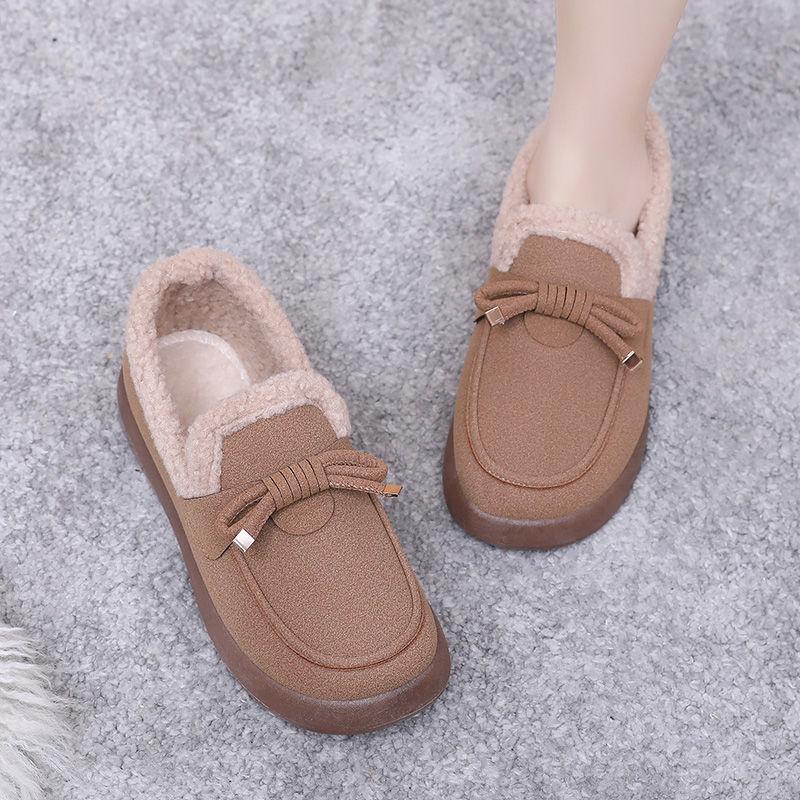 Cotton Shoes Women's New Winter Fleece Thickened Warm Snow Boots One Kick Mother Shoes Thick-soled Versatile Warm Cotton Boots