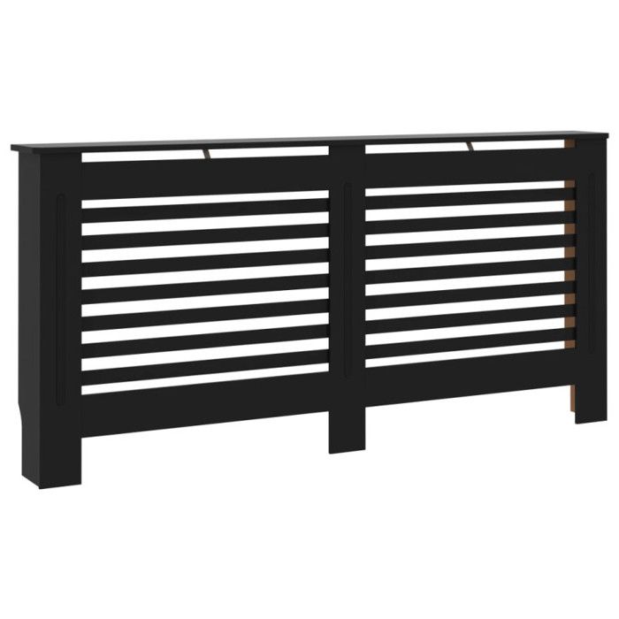 Radiator Cover - VIDAXL - Black - MDF - Slat Design