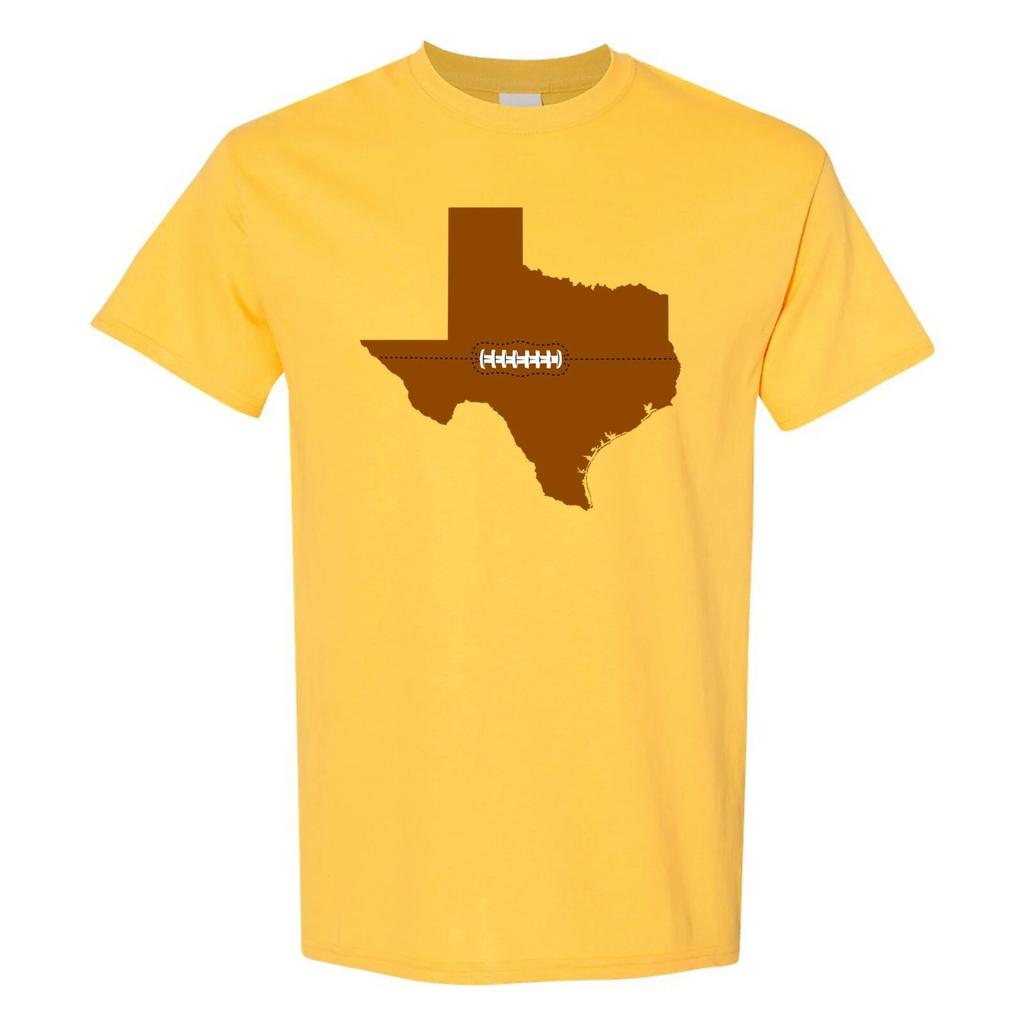 Texas Football State Shape - Hometown Pride T Shirt