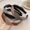 French-Style Retro Braided Plaid Hairband for Women, Non-Slip with Teeth, Suitable for Going Out, Shopping, and Affordable Party Outfits