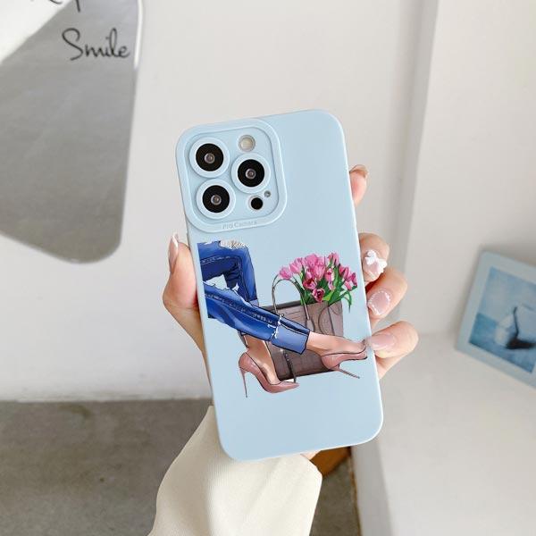 Fashion Lady High Heel Girl Women Coffee Miss Phone Case For iphone 12 11 14 13 15 Pro Max X XS MAX XR SE 2020 7 8 Plus Covers