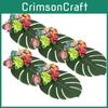 Vibrant Green Polyester Leaves Set For Tropical Hawaiian Luau And Moana Party Decorations