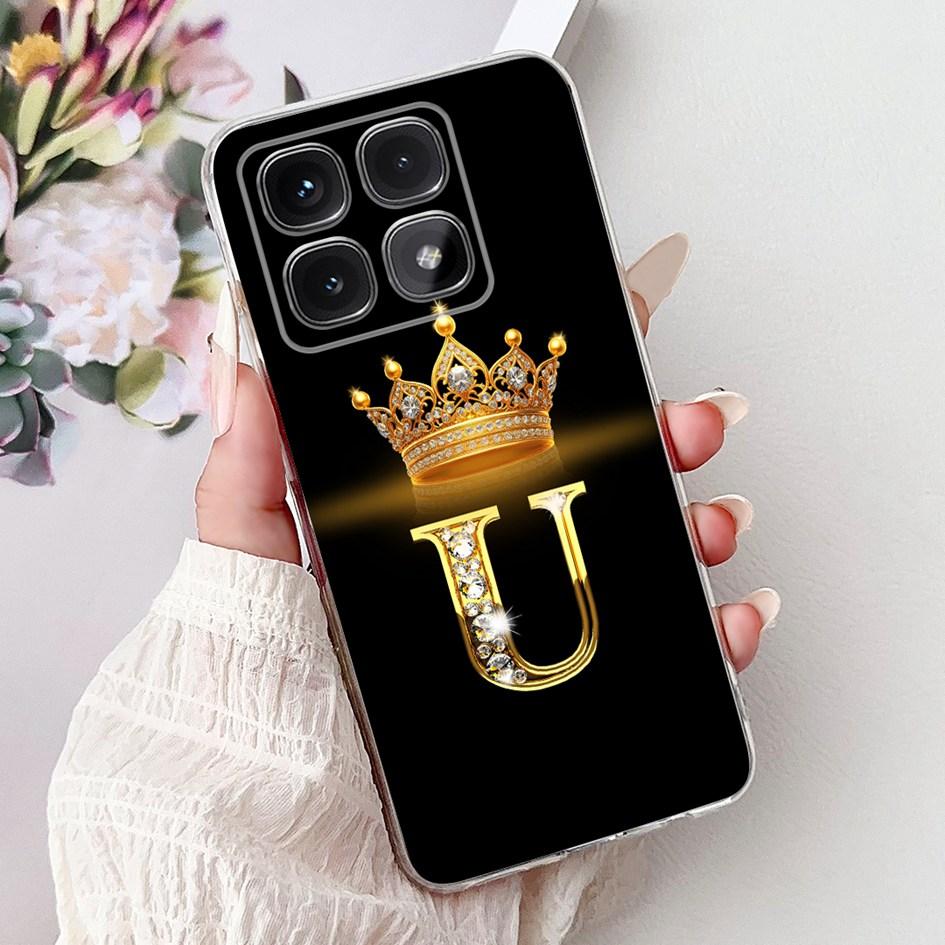 For Xiaomi 14T Pro 5G Case Luxury Crown Letters Soft Silicone Couple Phone Cover For Xiaomi 14T Mi14T 14TPro 2024 Protect Shells