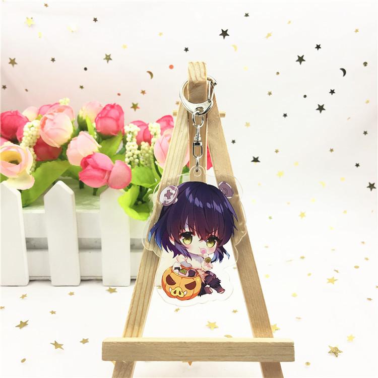 Anime Games Key Rings Demon Slayer Cartoon Character Acrylic Keychain Metal Decoration Accessory Gift Pendant