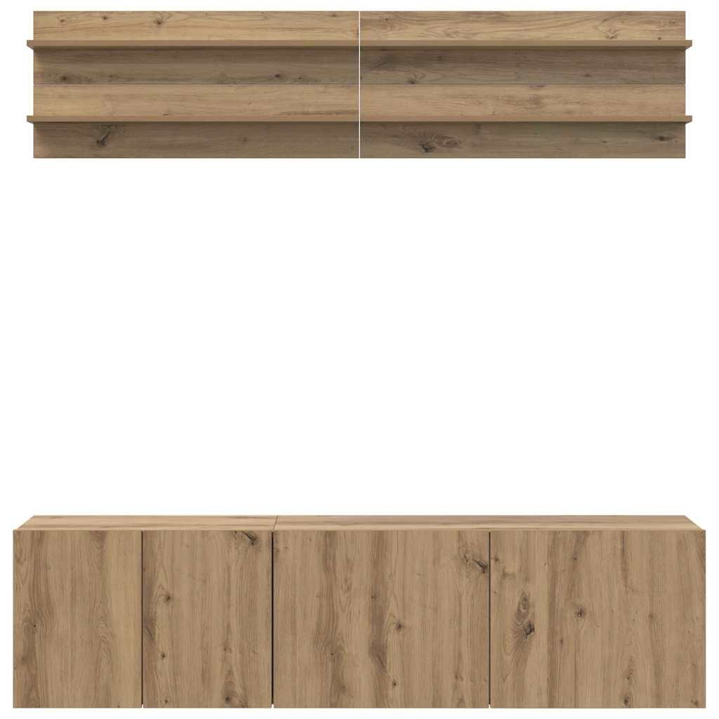 Wall Mounted TV Units 6 pcs Artisan Oak Wood Based Material