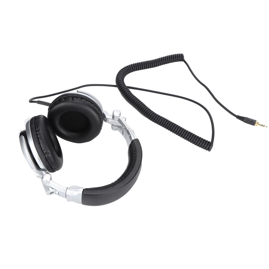 Headset HeadMounted Hifi Rotating Foldable Studio Monitor Headphones for VR Room Recording Gaming(Silver )