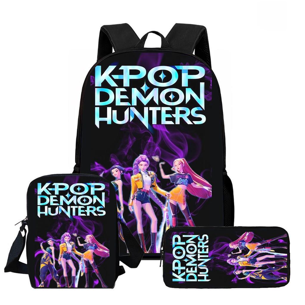 Kpop Hexenjäger High Definition Druck Große Kapazität Hoher Wert Anti-Buckel Verschleißfest Große Kapazität Schultasche Grundschule