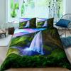 Nature River Bedding Set Starry Sky Duvet Cover Set Mountain River Forest Moon Printed Design Natural Landscape Comforter Cover
