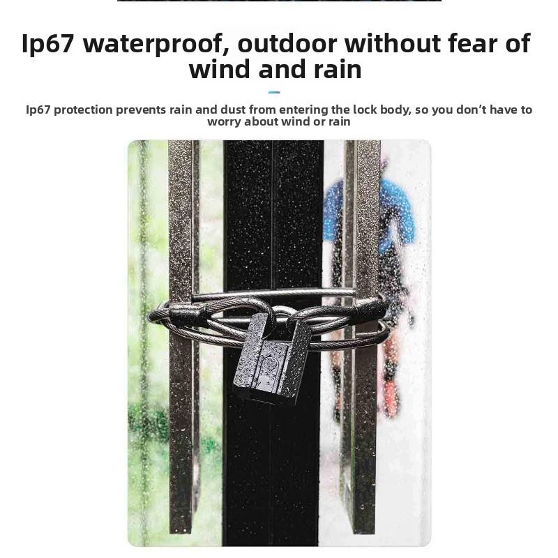 Waterproof Smart Fingerprint Padlock Mobile Phone Bluetooth All-through Lock Electronic Lock Luggage Cabinet Lock Drawer Fingerprint Lock Large