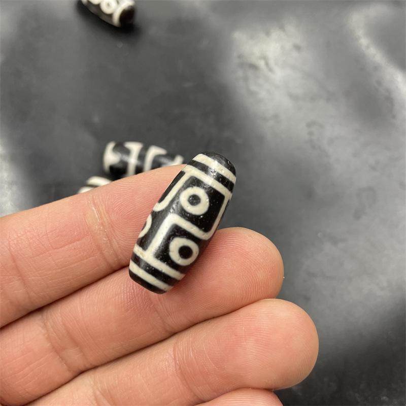 Zehntausend Jade DIY Schmuck: Schwarz-Weiß Patina Dzi Achat Röhrenperlen & Wachsachat Reiskörnerperlen