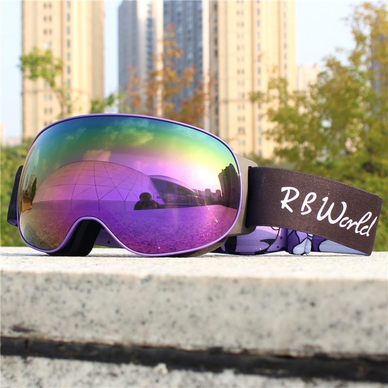 Large Spherical Ski Goggles Men Women Anti-Fog Double-Layer Snowboard Eyewear With Prescription Lens Compatibility