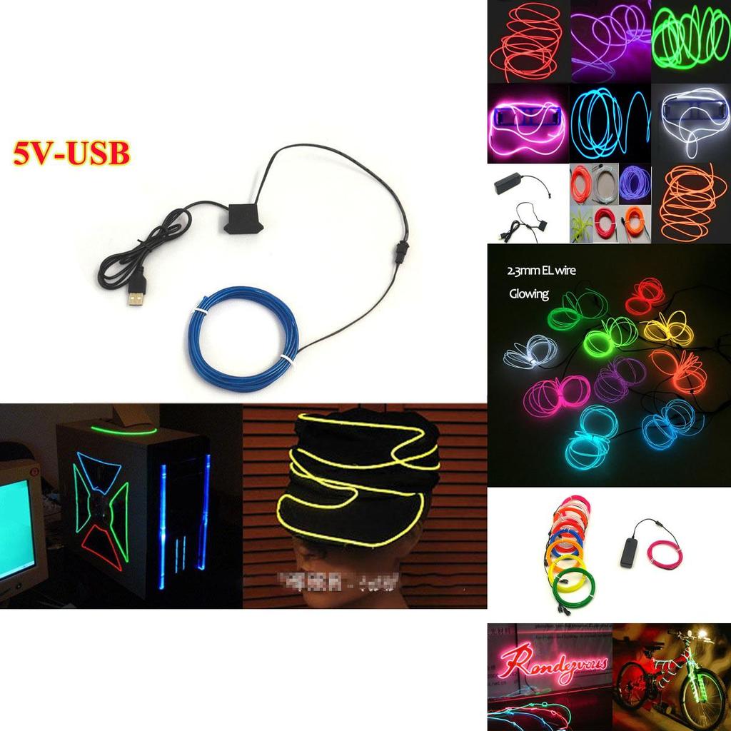 Vibrant Neon Led Light Glow El Wire String Rope For Stunning Party Decorations