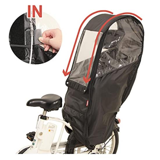 MARUTO Bicycle Rear Child Seat Rain Cover D-5RBBDX2 Black Large