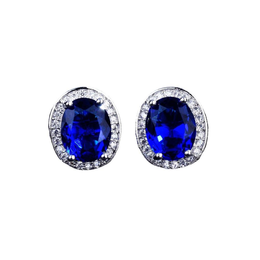 Elegant Oval Zircon Earrings for Women Gold Plated Minimalist Party Jewelry Fashion Accessories