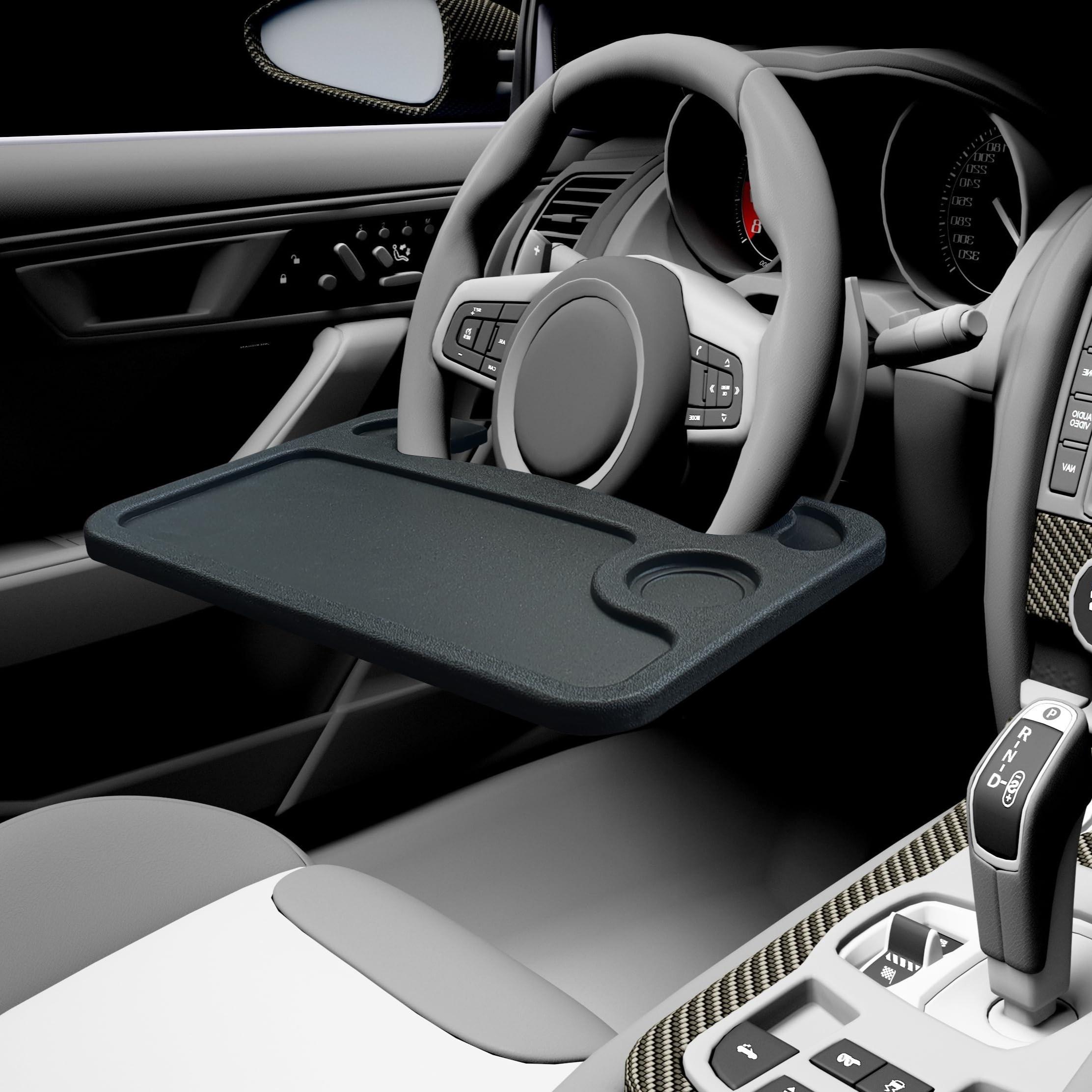 

Поднос-столик для еды на руль автомобиля 3-в-1 с подставкой для напитков, многофункциональный столик для ноутбука для использования в салоне автомобиля, поднос-столик для автомобиля