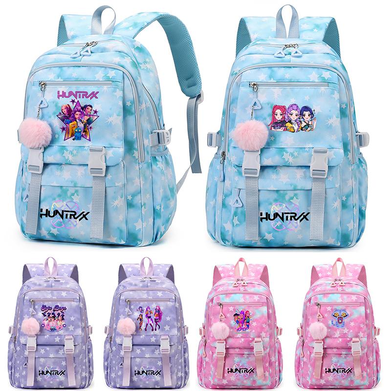 Anime K-Pop Demon Hunters Printed Backpack Large Capacity Bookbag Laptop Unisex Student Boy Girl School Bag Large Capacity Travel Outdoor Bag