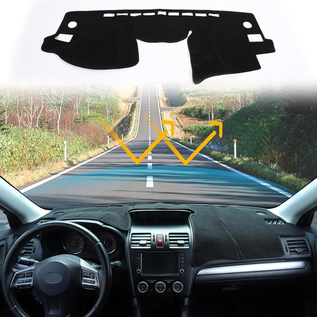 LLKUANG Dash Cover Mat Compatible with Subaru Forester XV Legacy 2013-2018,Polyester Car Dashboard Cover Sun Shade Pad,Anti-Slip Dash Board Pad