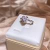 European and American Accessories Simulated Diamond Heart-shaped Ring Silver Jewelry Fashionable and Versatile Rings Without Fading Birthday Gifts