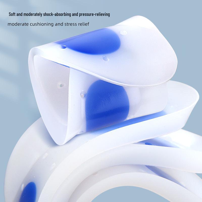 White Silicone U-Shaped Three-Quarter Shock Absorption Insoles for Casual Sports