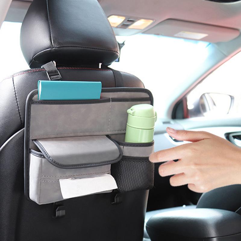 Seat Back Organizer Back Seat Storage Organizer Back Of Seat Car Organizer Large-Capacity Multi-Compartment Organizer For Snacks