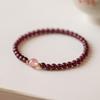 Women's Natural Garnet Beaded Niche Crystal Bracelet Gift