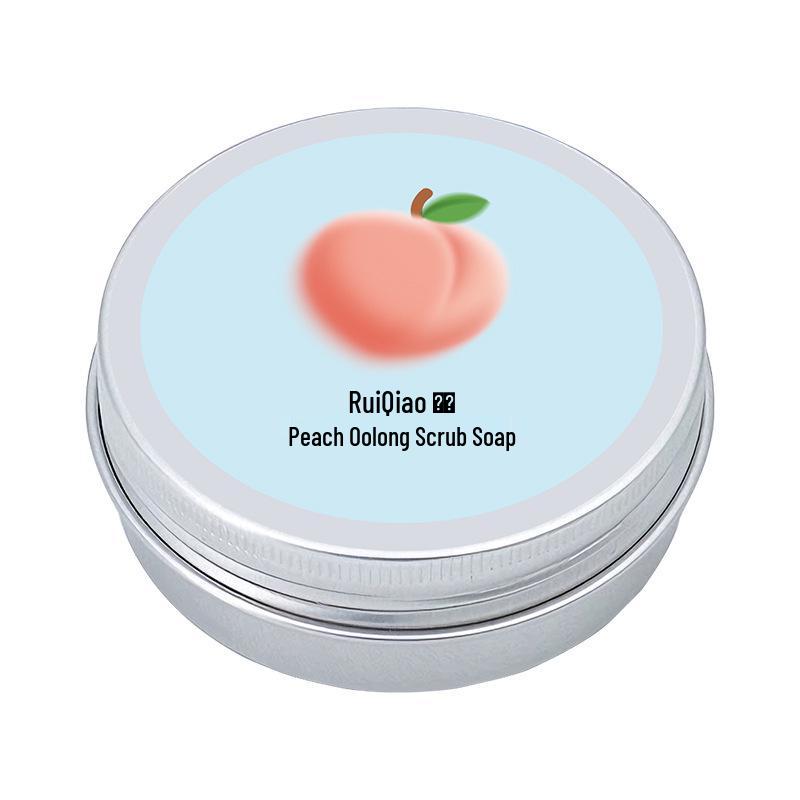 Peach Scented Mini Makeup Brush Cleaning Soap and Puff Cleaner