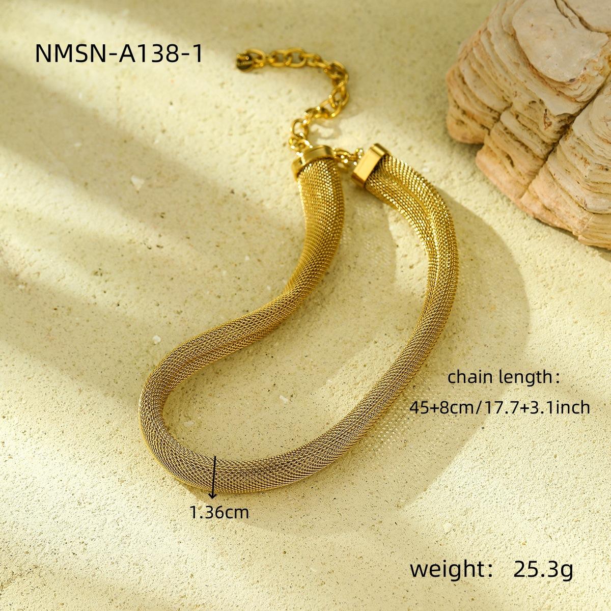 GEMCHIC Women s Mesh Choker Necklace Gold Plated Stainless Steel Geometric Minimalist Fashion Jewelry