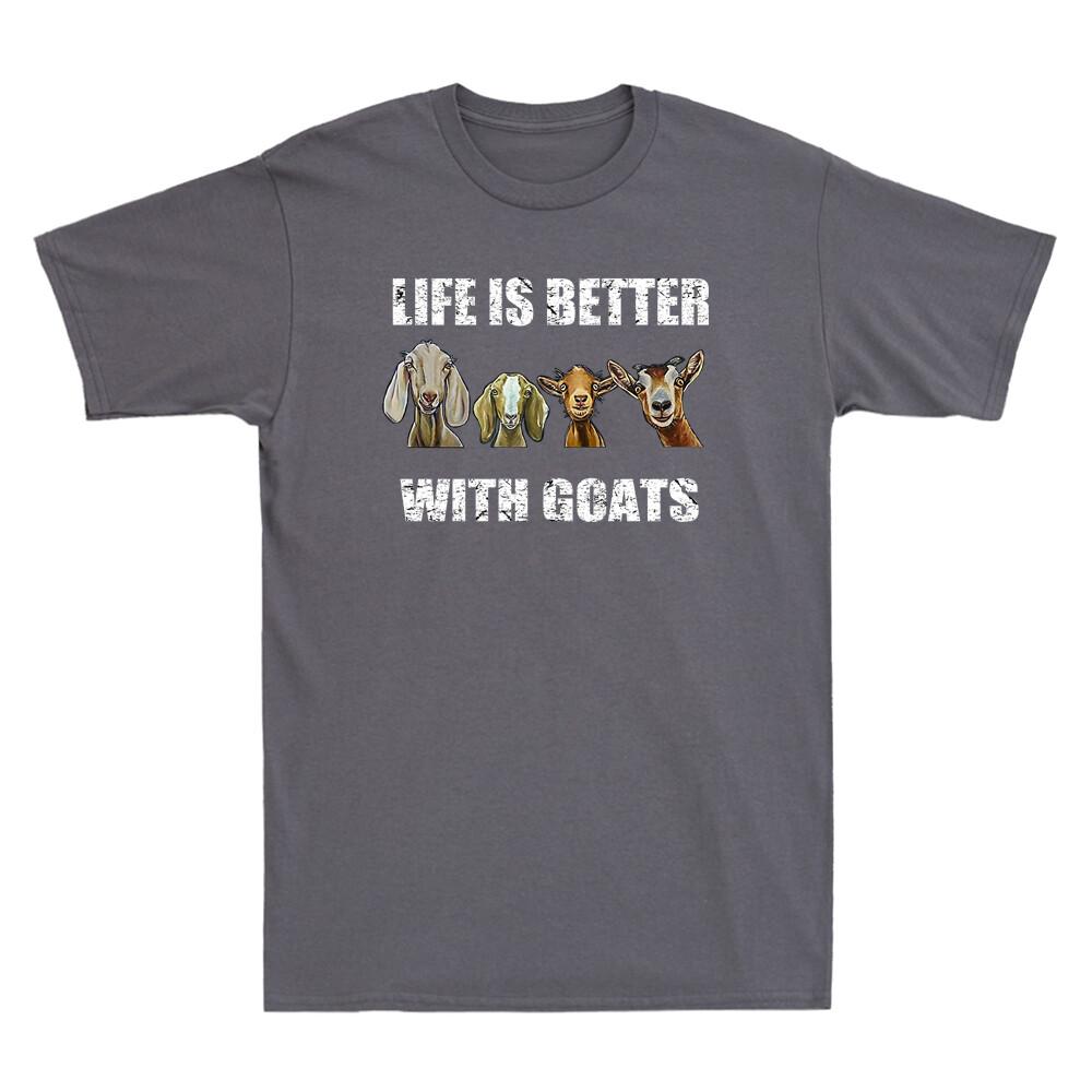 Better With Goats Goat Shirt Funny Goat Lover Gift Vintage Unisexs Black Tshirt