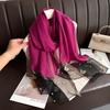 Autumn Winter New Nail Bead Butterfly Simulation Silk Scarf Women's Korean Version Temperament Versatile Organza Decorative