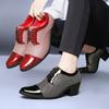 Herren High Heels Derby Hochzeitskleid Tanz Business Aufzugsschuhe Roter Frack Abschlussball Blazer Schuhe Übergröße