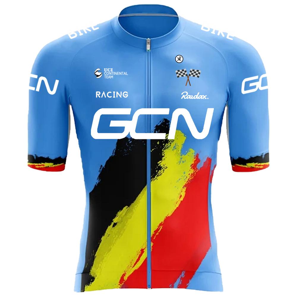 2026 RAUDAX GCN Nieuwe Fietsset voor Mannen Zomerse Racefiets Korte Mouwen Fietsjersey MTB Ademende Fietsbroek met Bretels Set