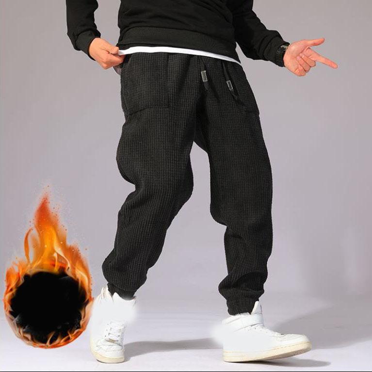 

Осенне-зимние мужские мешковатые вельветовые спортивные штаны, однотонные, повседневные, спортивные, свободные, шаровары, мужские длинные брюки S чёрный