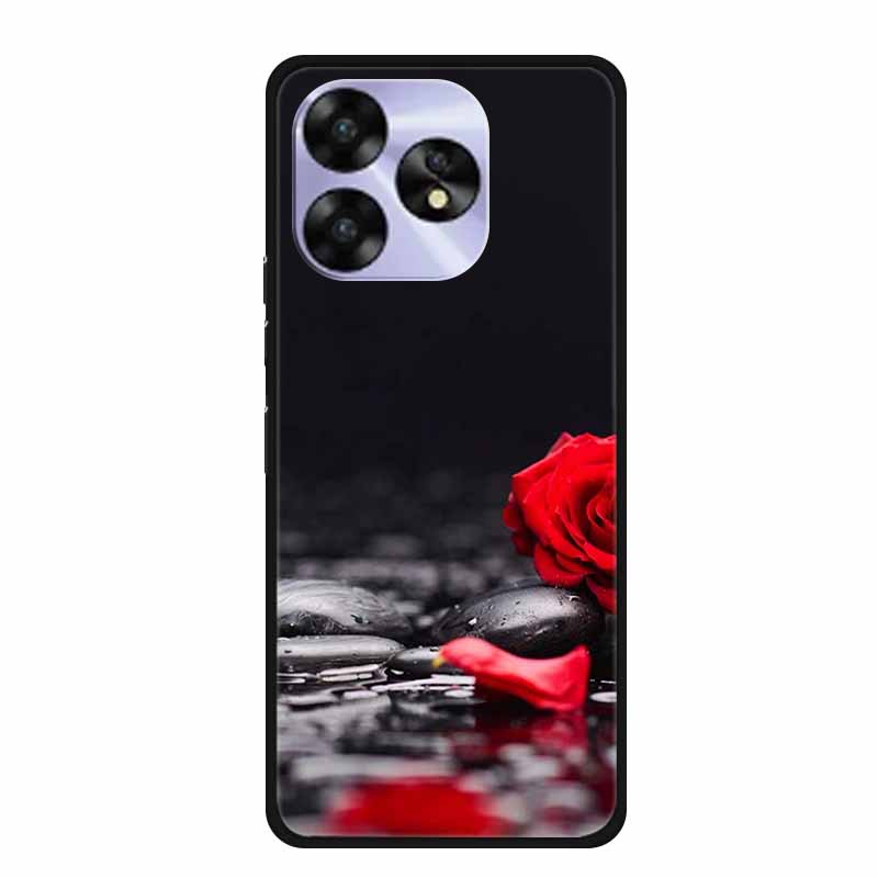 For Umidigi A15c A15 Case Painted Black Bumper TPU Soft Silicone Phone Cover For Umidigi A15 Cases A 15 15T Coque Funda Capa Cat