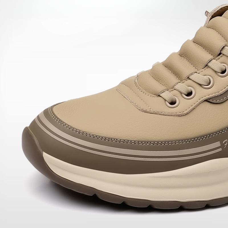 Men's Sneakers Thick Sole Walking Shoes Male Fashion Casual Footwear Solid Color Board Shoe