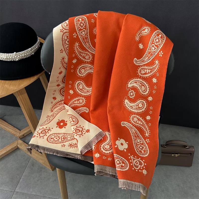 Winter Women Cashmere Scarf Thick Warm Pashmina Shawls Chunky Wraps Jacquard Lady Blanket Echarpe Bufanda Hijab 68*180cm