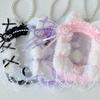Cute Cat Ears Photocard Frame with Pearl Chain Handmade Lace Kpop Idol Card Holder 3 Inch Card Sleeves for Girls Bag Pendant New
