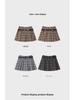 Women's American Retro Plaid High Waist Pleated Skirt - Early Autumn College Style, Anti-Exposure