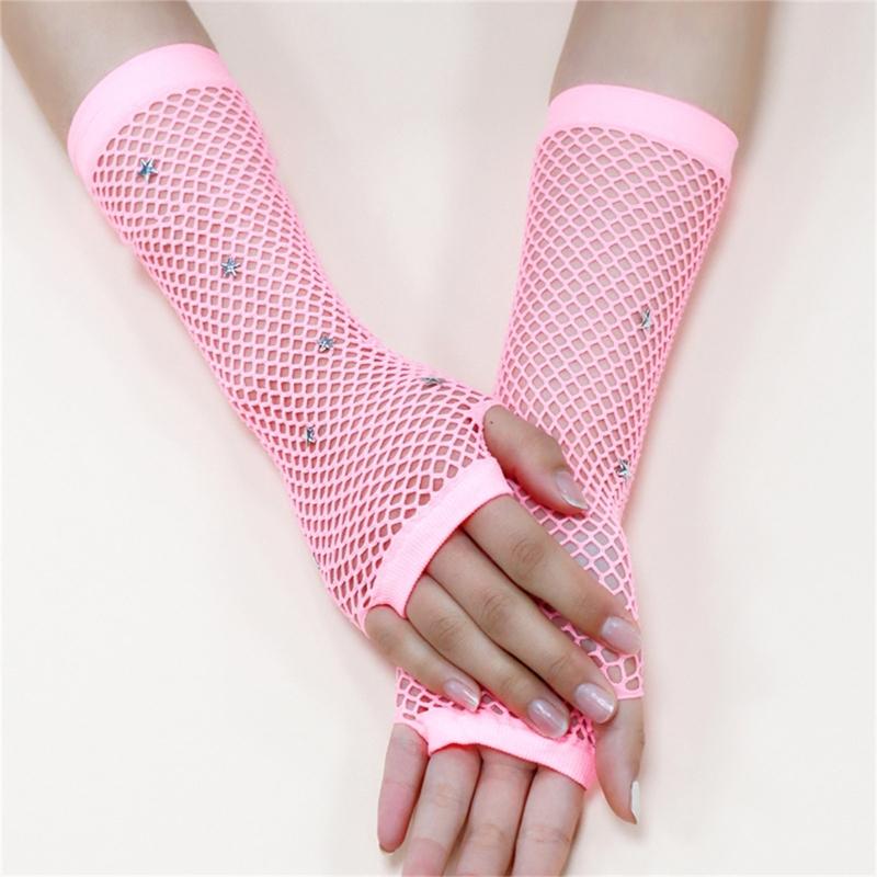 Fishnet Gloves for Women and Girls In Theme Party Comfortable To Wear Elastic Nightclub Fishnet Gloves Hollow