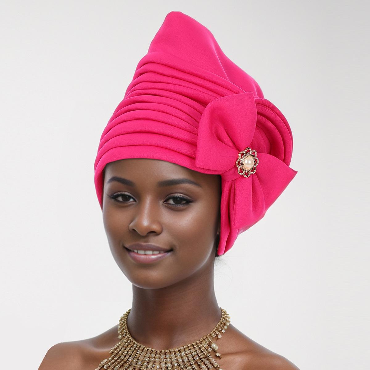 JYL TS DIY TEMU Новый европейский американский тюрбан-шапка с ребристым узором, пайетками и крестом rosered_ песчаная буря