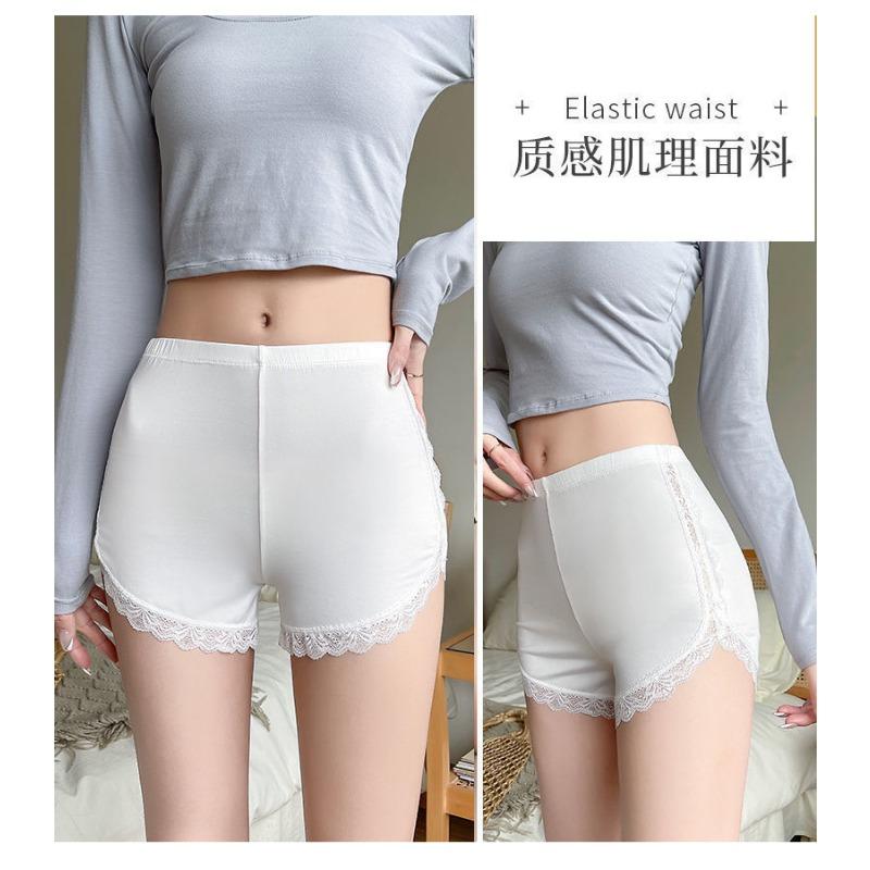 Safety Pants In and Out of Summer Women's Anti-slip Thin Ice Silk Lace Plus-size Three Point Stretch Slimming Leggings