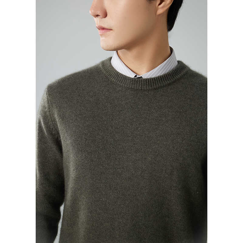 2025 crew neck cashmere sweater thickened solid color long-sleeved sweater knitted bottomed wool sweater