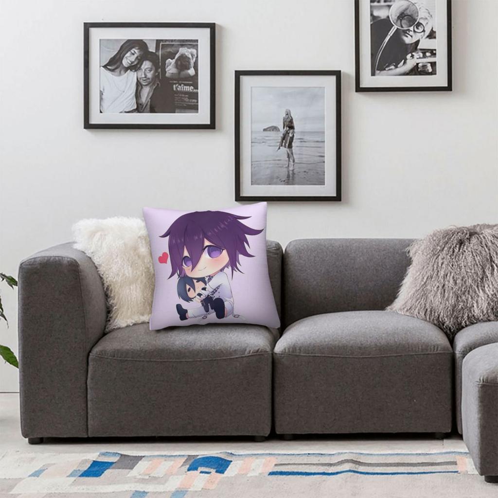 Danganronpa Kokichi Oma Square Pillowcase Polyester Linen Velvet Pattern Zip Decorative Home Cushion Cover