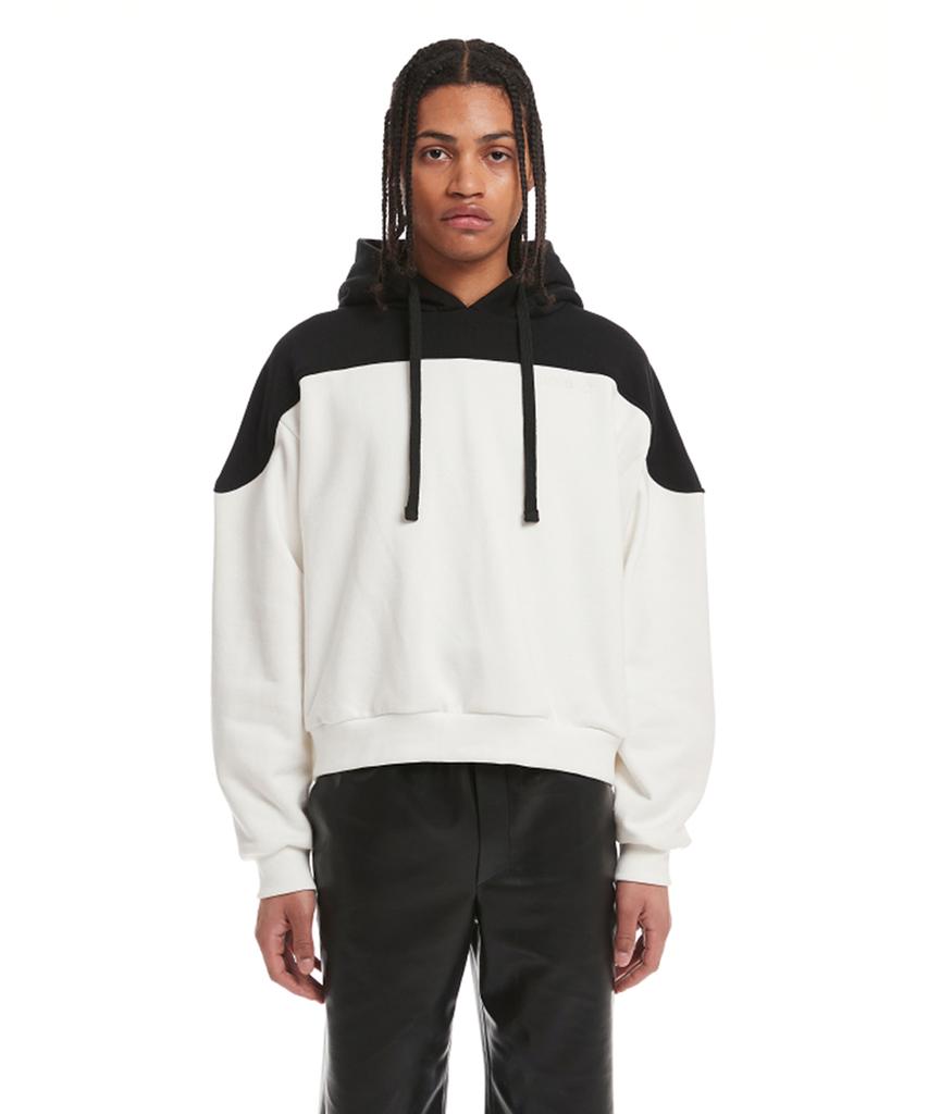 White Paneled Hoodie